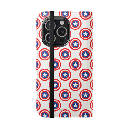 Star Shield Pattern - iPhone 15 Pro Case - Wallet