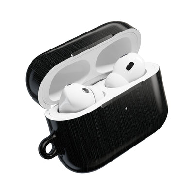 Obsidian Brushed Steel · Hard Case for AirPods & AirPods Pro · Black