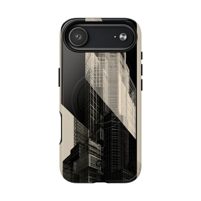 Beige Tough 2.0 Magsafe Phone Case for iPhone - Monolith Urban Grid