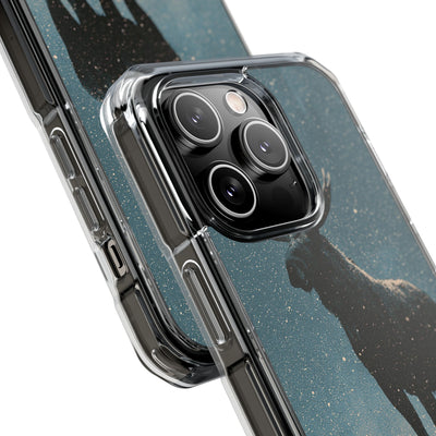 Nordic Boreal Moose · Clear Impact Magnetic Phone Case for iPhone · Blue