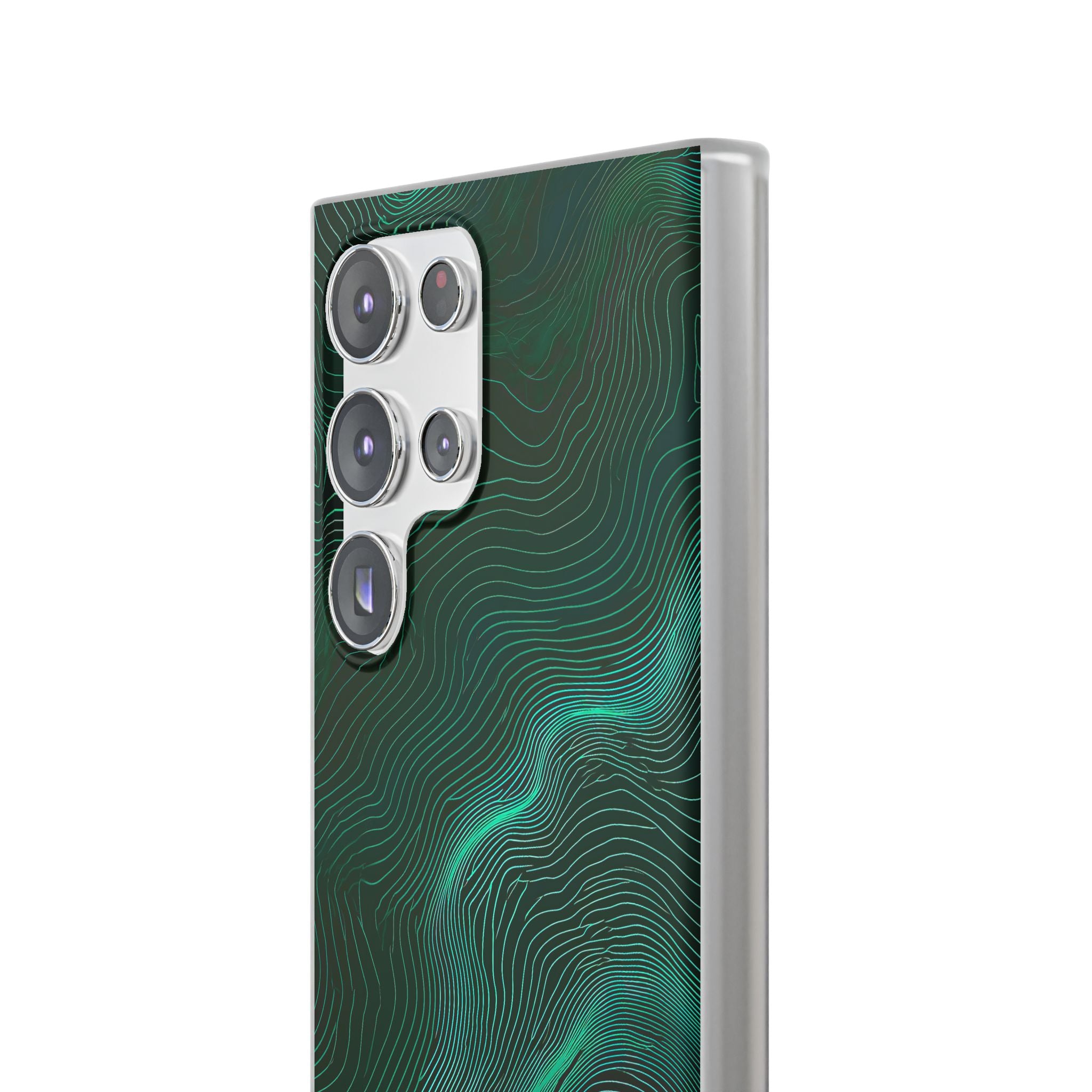 Teal Lite Phone Case for Samsung - Neon Jade Contour