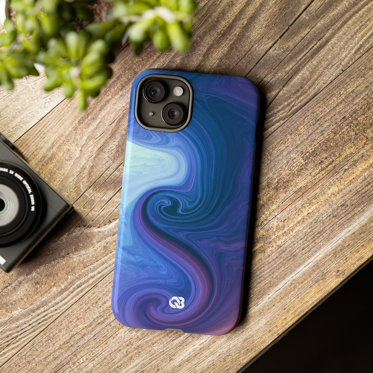 Azure Fluid Swirl · Tough Phone Case for iPhone · Blue