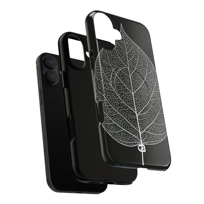 Black Tough 2.0 Magsafe Phone Case for iPhone - Bleached Leaf Lattice