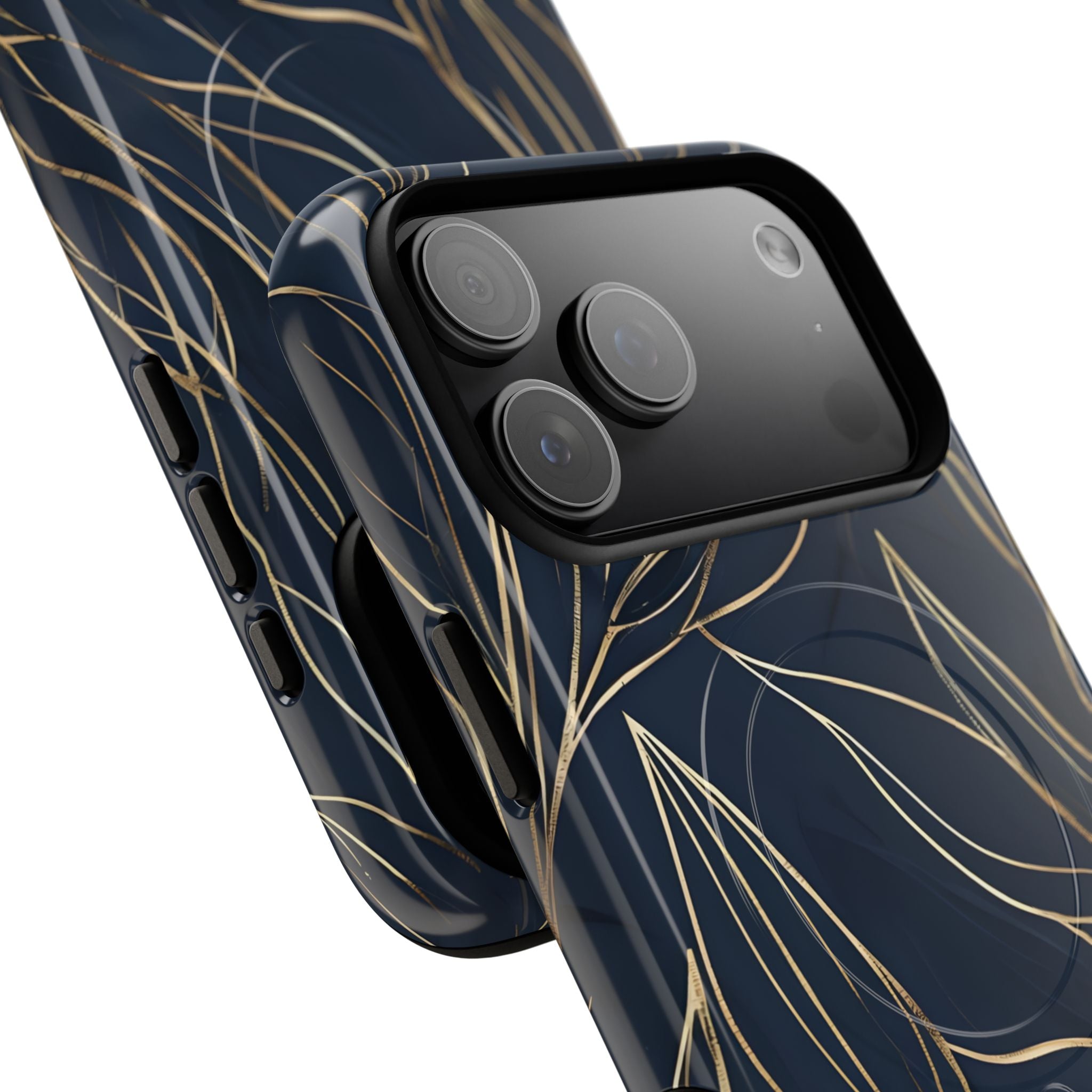 Gilded Navy Foliage · Tough+ Magsafe