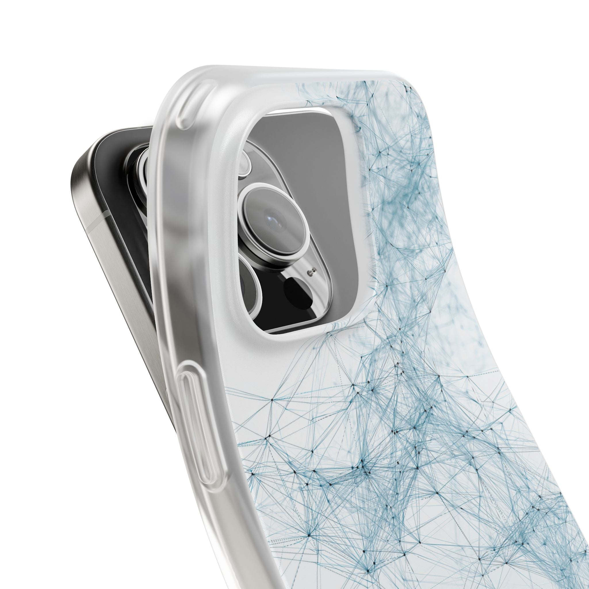 Blue Lite Phone Case for iPhone - Glacial Neural Web