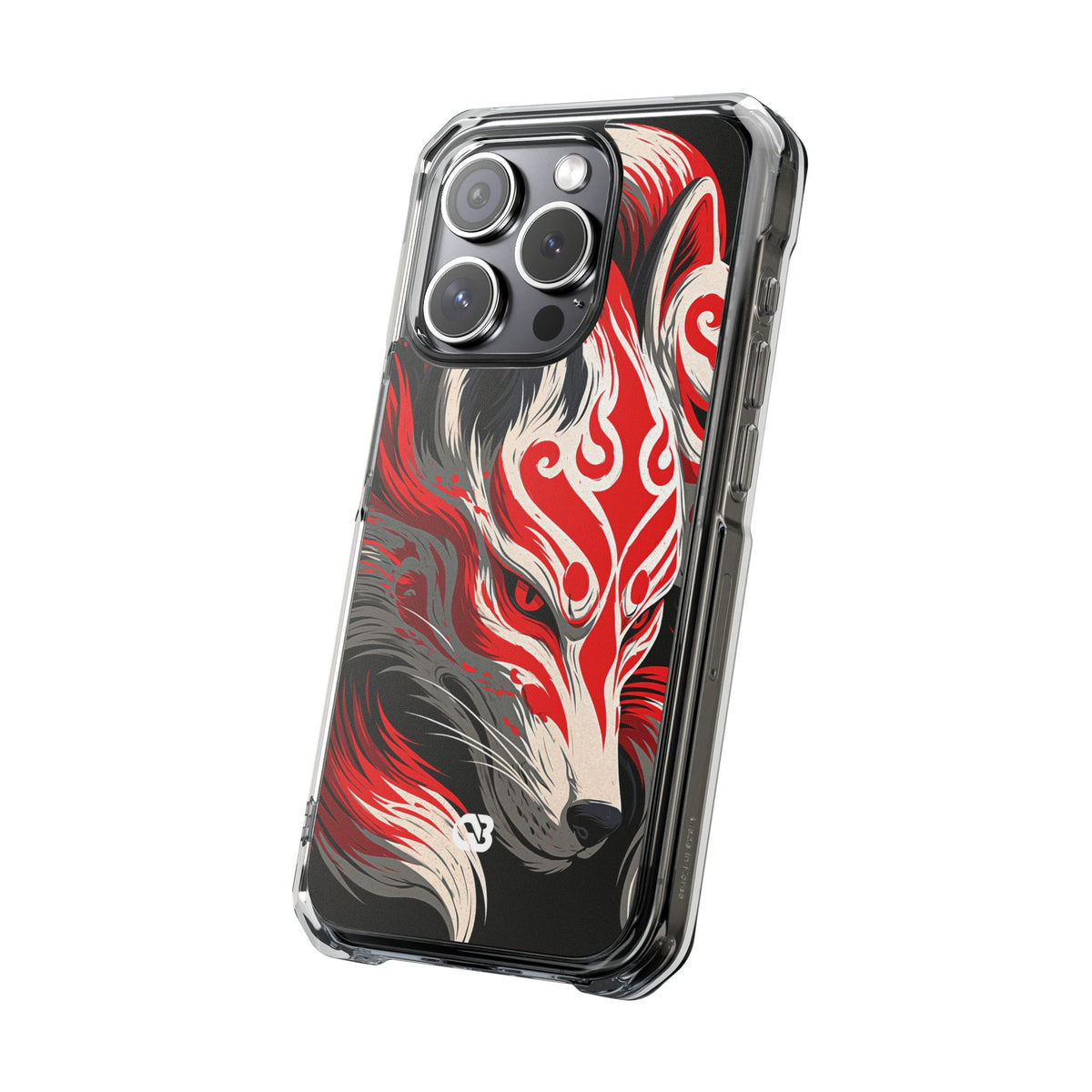 Crimson Kitsune Spirit · Clear Impact Magnetic Phone Case for iPhone · Red