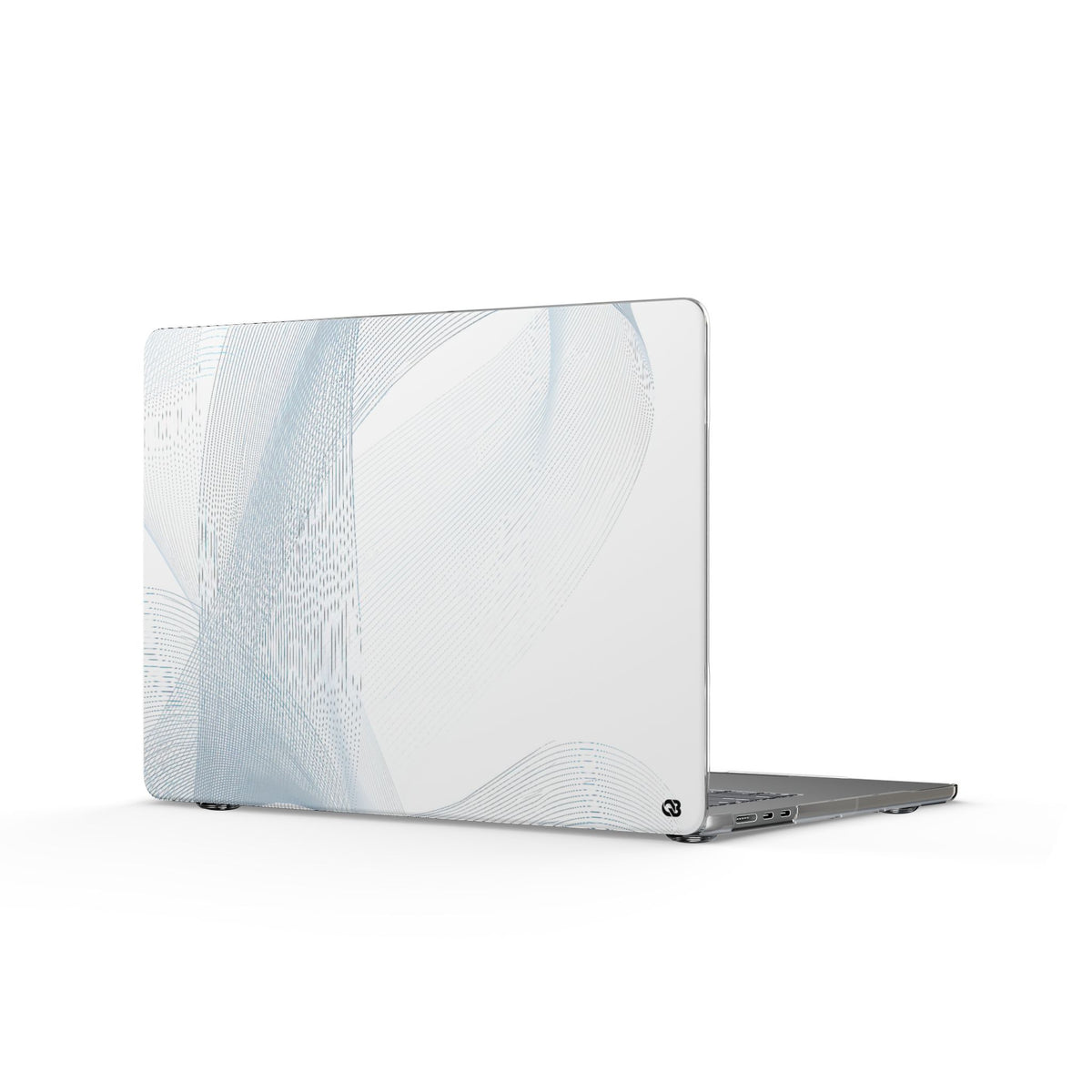Glacial Contour Waves · Clear Hard Case for MacBook · White