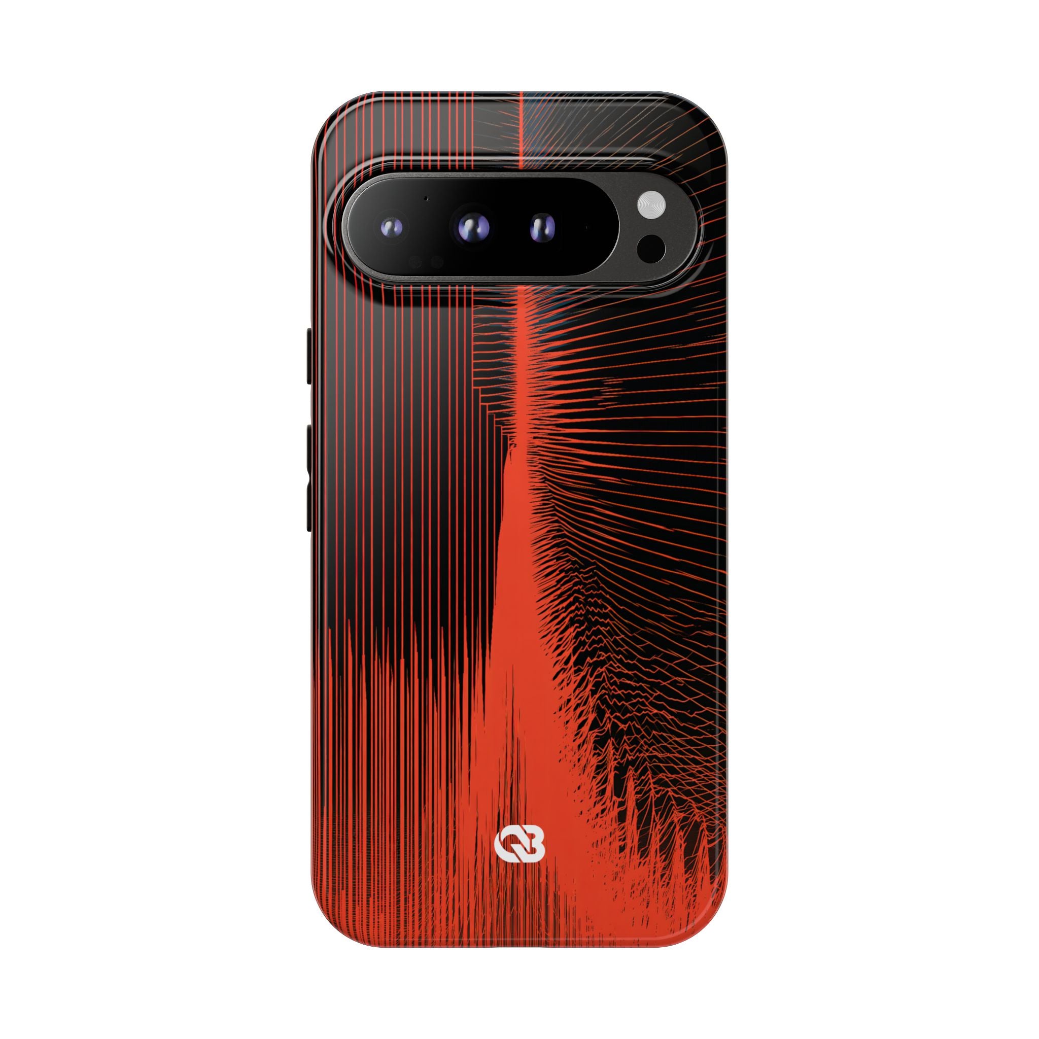 Red Tough Phone Case for Google Pixel - Crimson Frequency Pulse