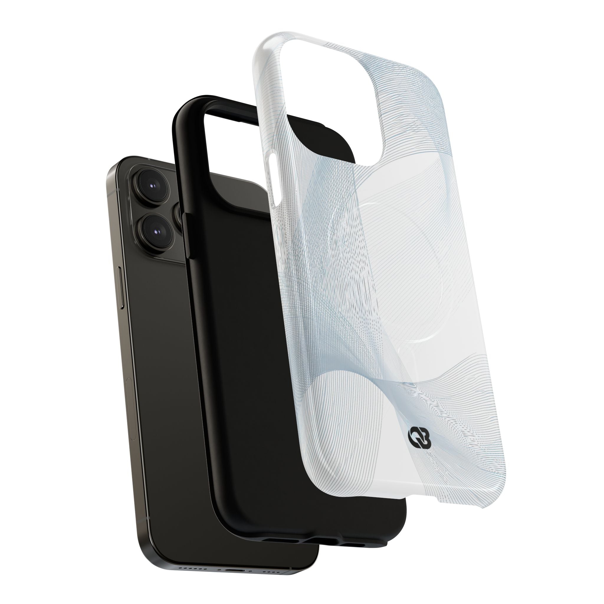 White Tough 2.0 Magsafe Phone Case for iPhone - Arctic Line Current