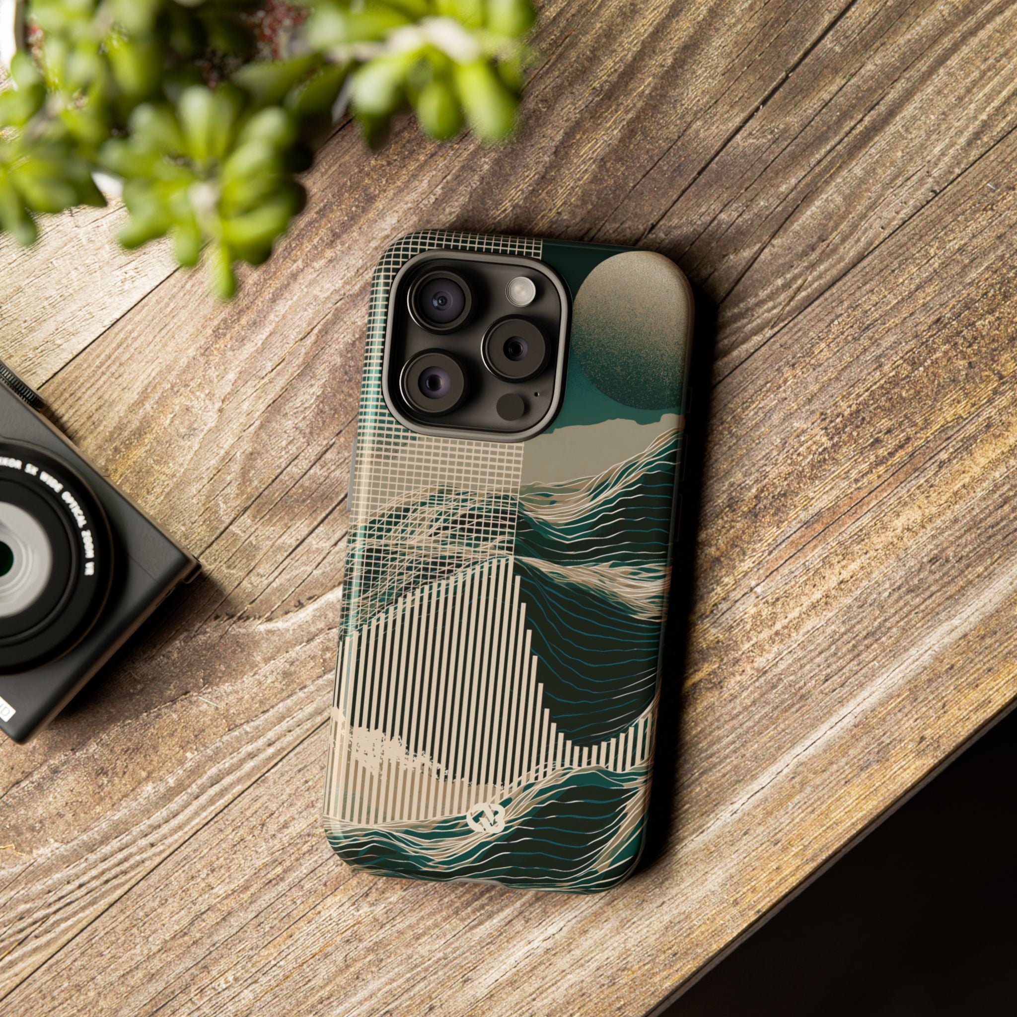 Green Tough Phone Case for iPhone - Lunar Moss Topography