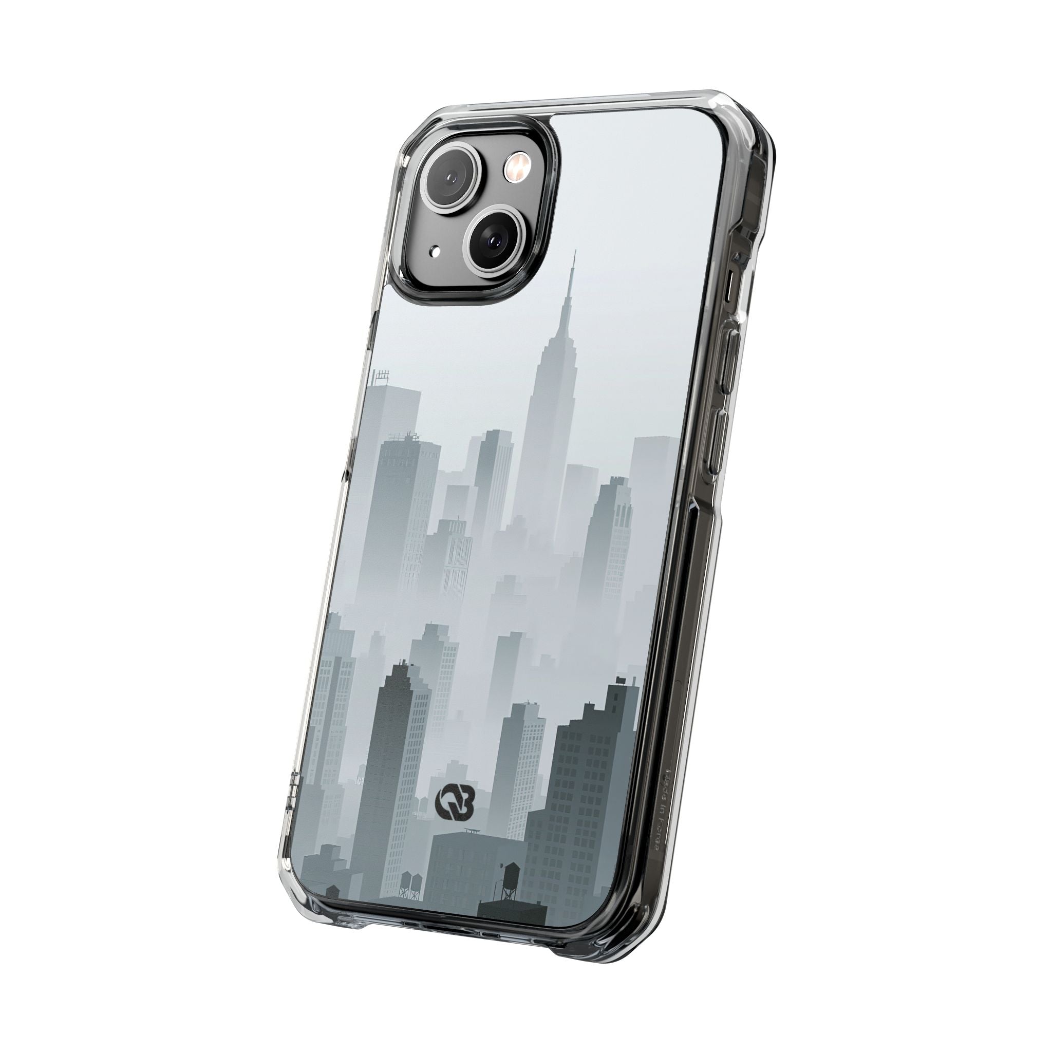 Grey Impact MagSafe Phone Case for iPhone - Steel Mist Skyline