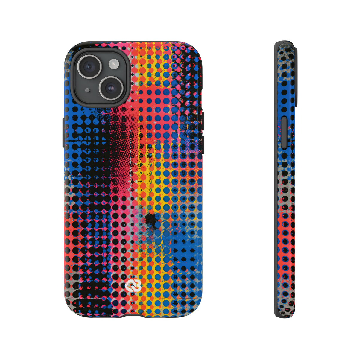 Chromatic Halftone Grid · Tough Phone Case for iPhone · Blue