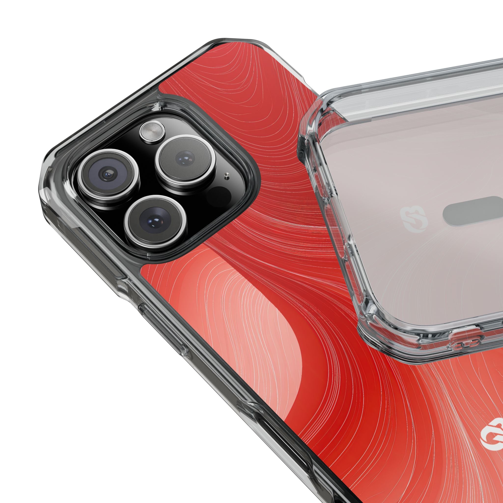 Red Impact MagSafe Phone Case for iPhone - Crimson Silk Strands