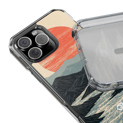 Crimson Ridge Horizon · Clear Impact Magnetic Phone Case for iPhone ·  Black