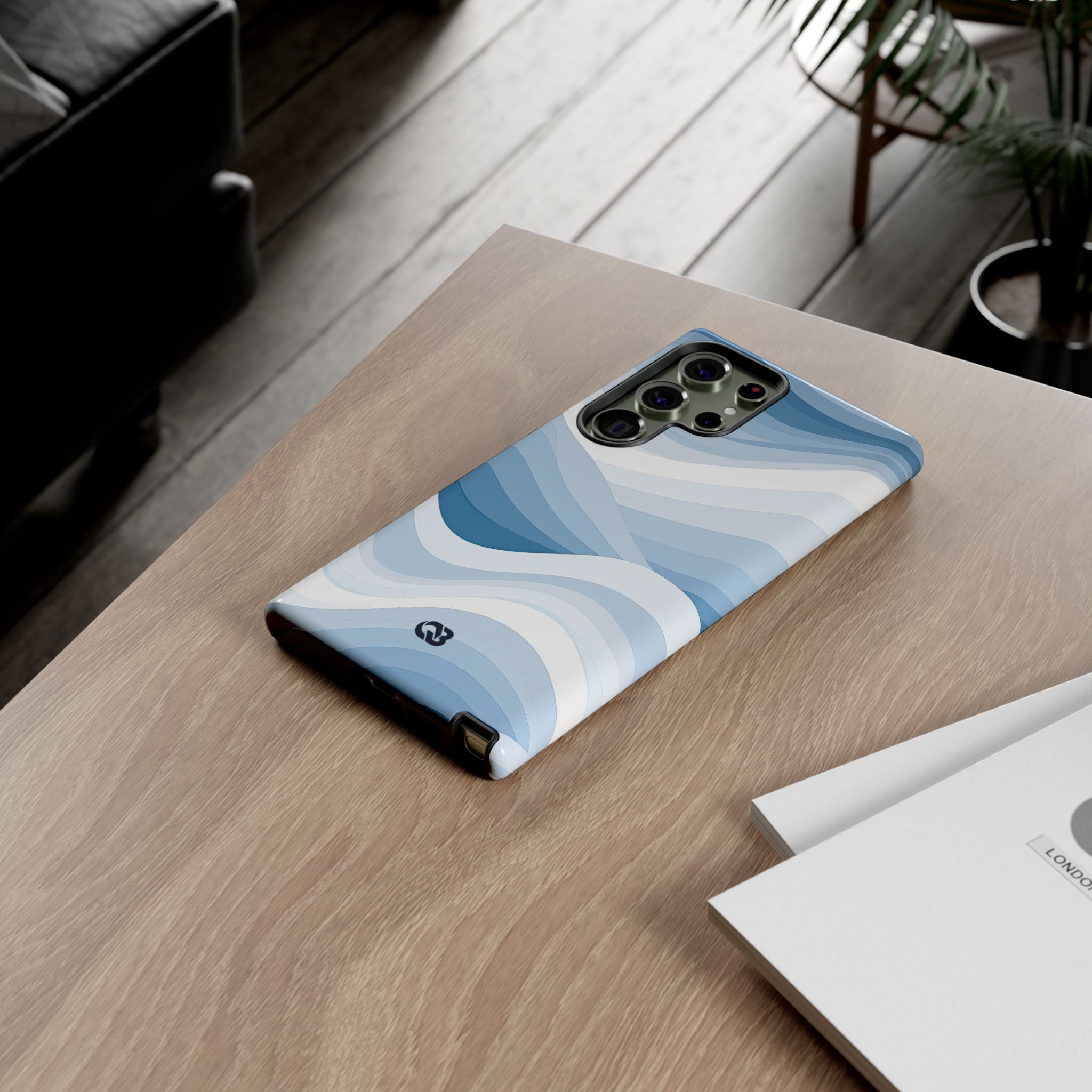 Blue Tough Phone Case for Samsung - Glacial Indigo Flow