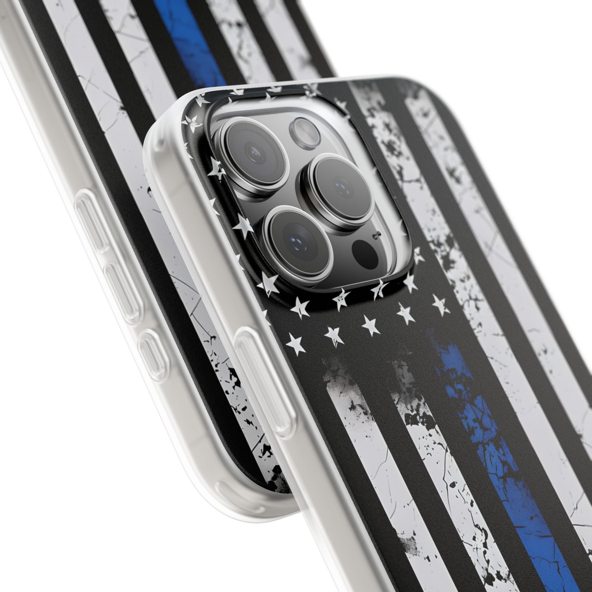Gritty Cobalt Flag · Soft Phone Case for iPhone