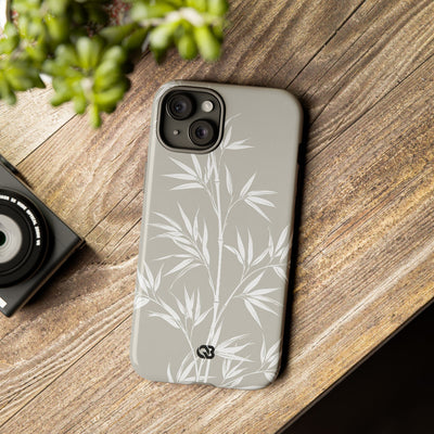 Beige Tough Phone Case for iPhone - Sandstone Bamboo Stalks