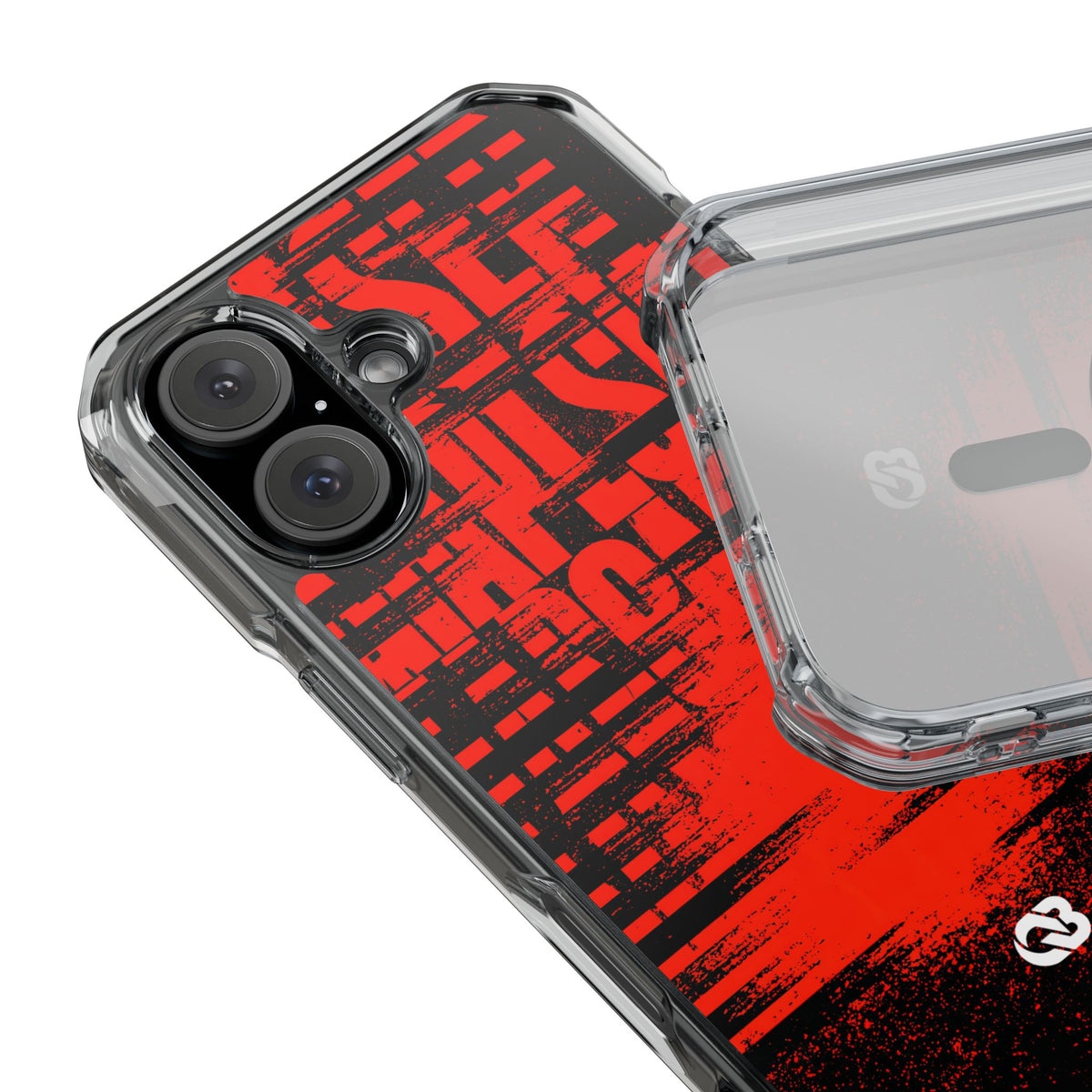 Crimson Redaction · Clear Impact Magnetic Phone Case for iPhone ·  Black