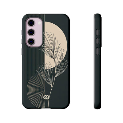 Black Tough Phone Case for Samsung - Obsidian Sand Willow