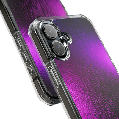 Violet Cyber Circuit · Clear Impact Magnetic Phone Case for iPhone · Purple