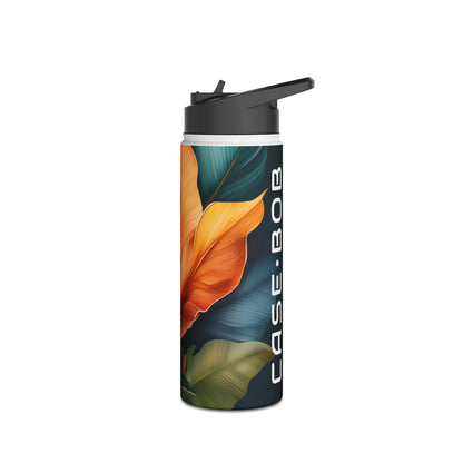 Tropical Ember Leaves - Stainless Steel Water Bottle
