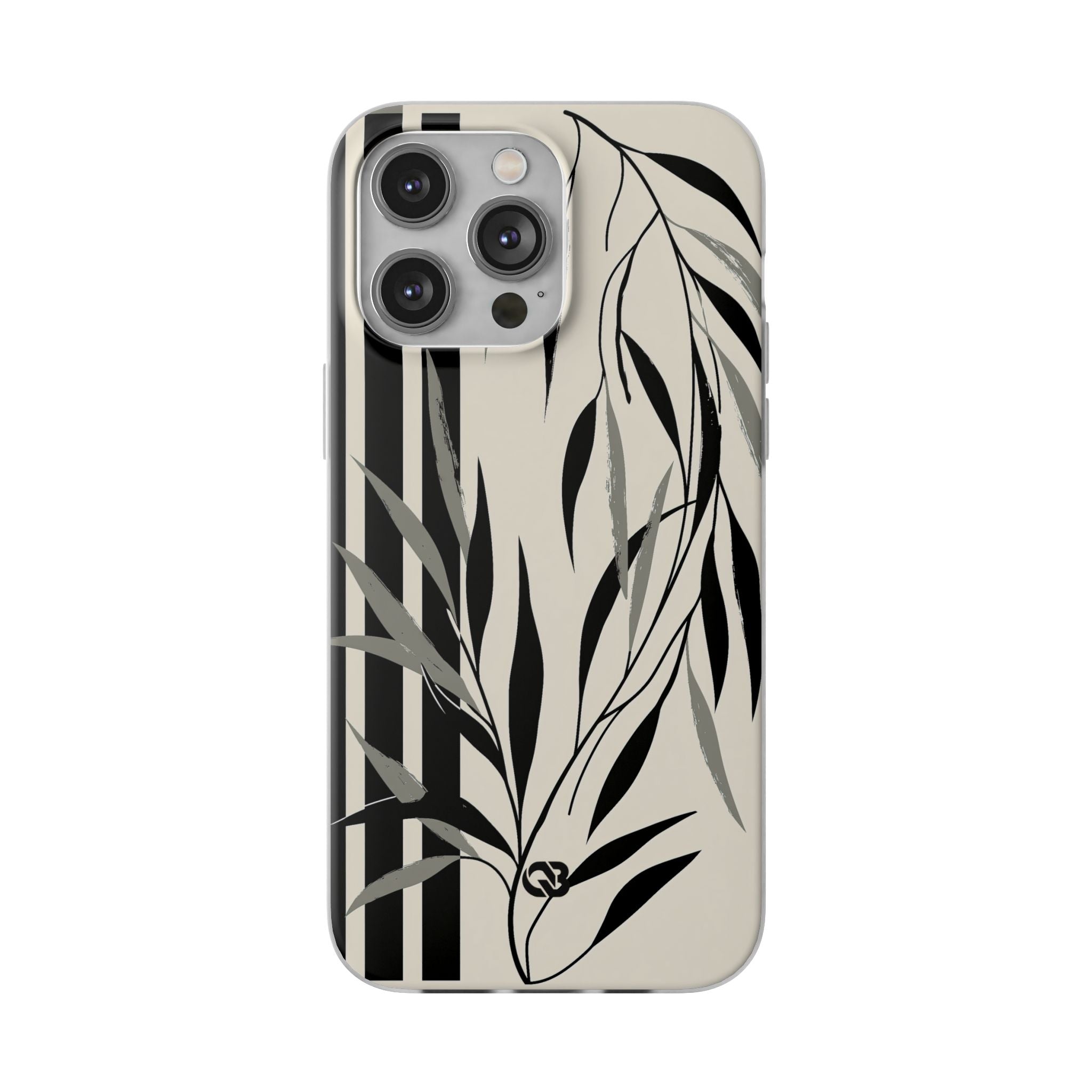 Beige Lite Phone Case for iPhone - Soot Leaf Sketch