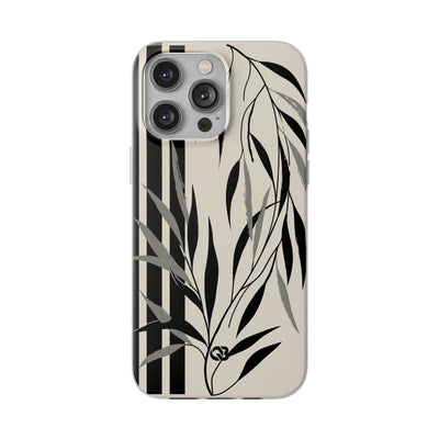 Beige Lite Phone Case for iPhone - Soot Leaf Sketch