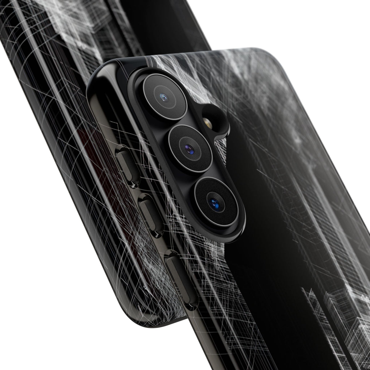 Metropolis Wireframe · Tough Phone Case for Samsung · Black