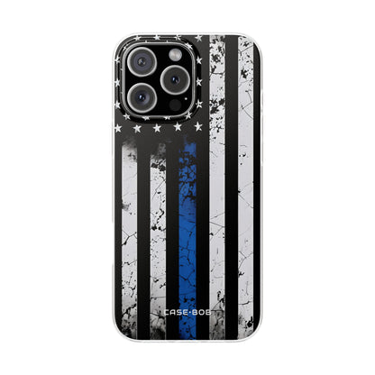 Blau gestreifte Flagge iPhone 16 Pro Max Case - Soft