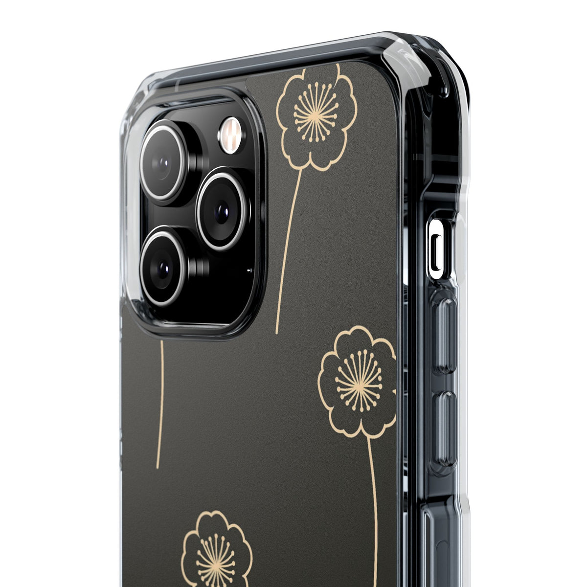 Nocturne Bloom Contours · Clear Impact Magnetic Phone Case for iPhone ·  Black