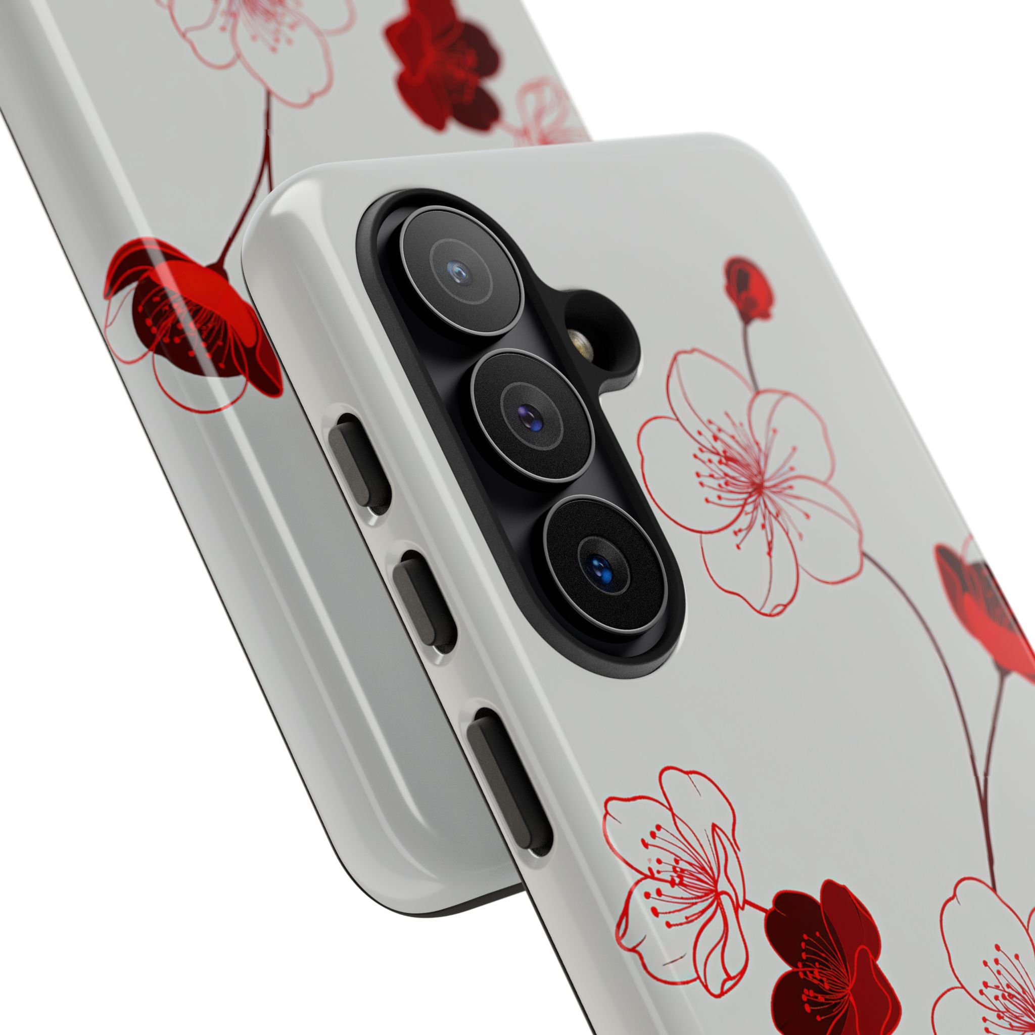 Red Tough Phone Case for Samsung - Kyoto Ember Bloom