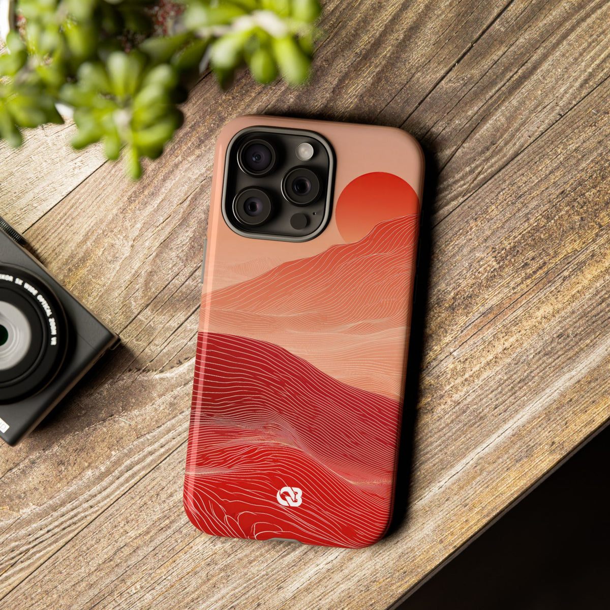 Crimson Dune Horizon · Tough Phone Case for iPhone · Red