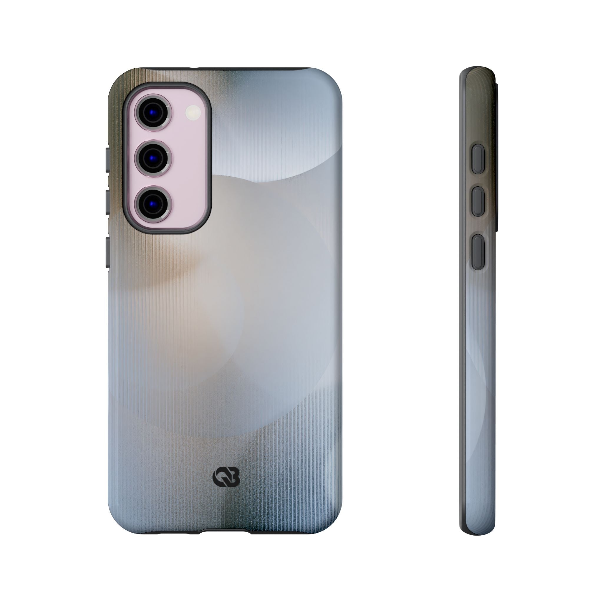 White Tough Phone Case for Samsung - Frosted Ribbed Sphere