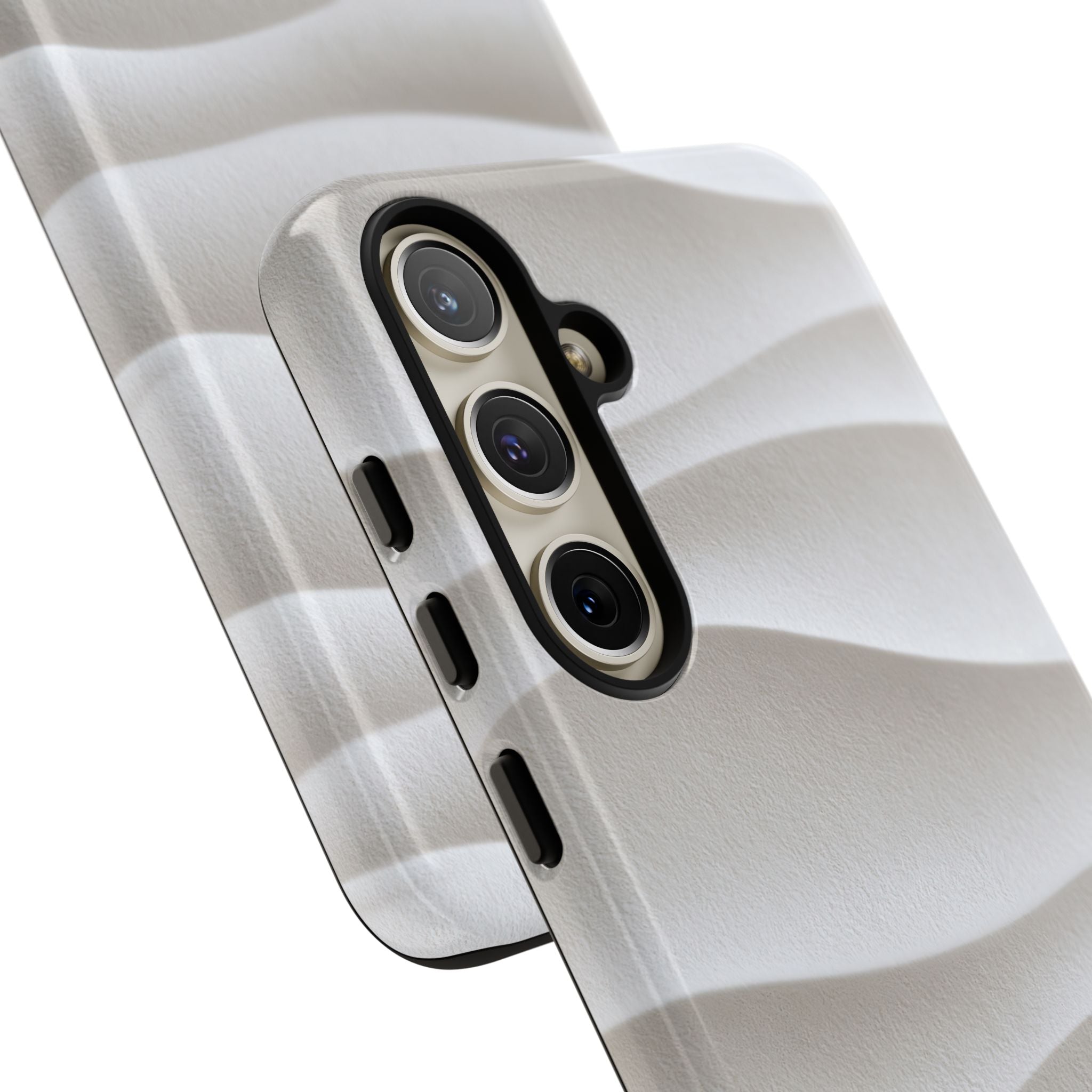 White Tough Phone Case for Samsung - Arctic Flow Ridges