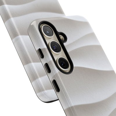 White Tough Phone Case for Samsung - Arctic Flow Ridges