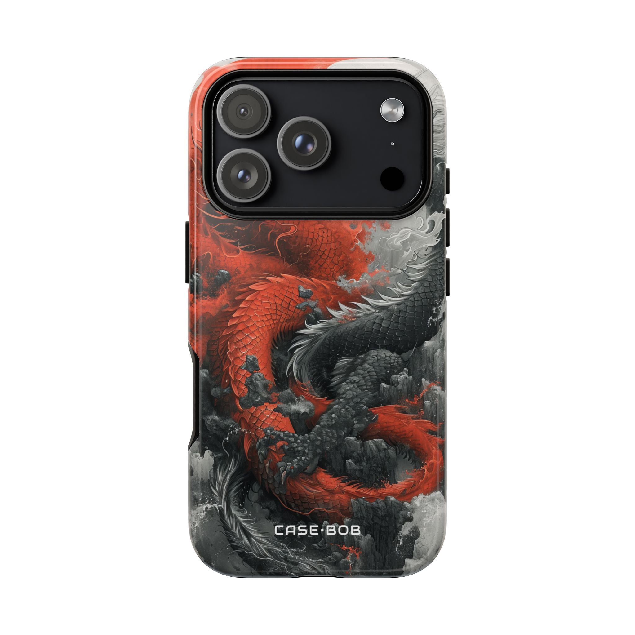 Twin Dragons Crimson iPhone 17 Pro Case - Tough - CASE•BOB