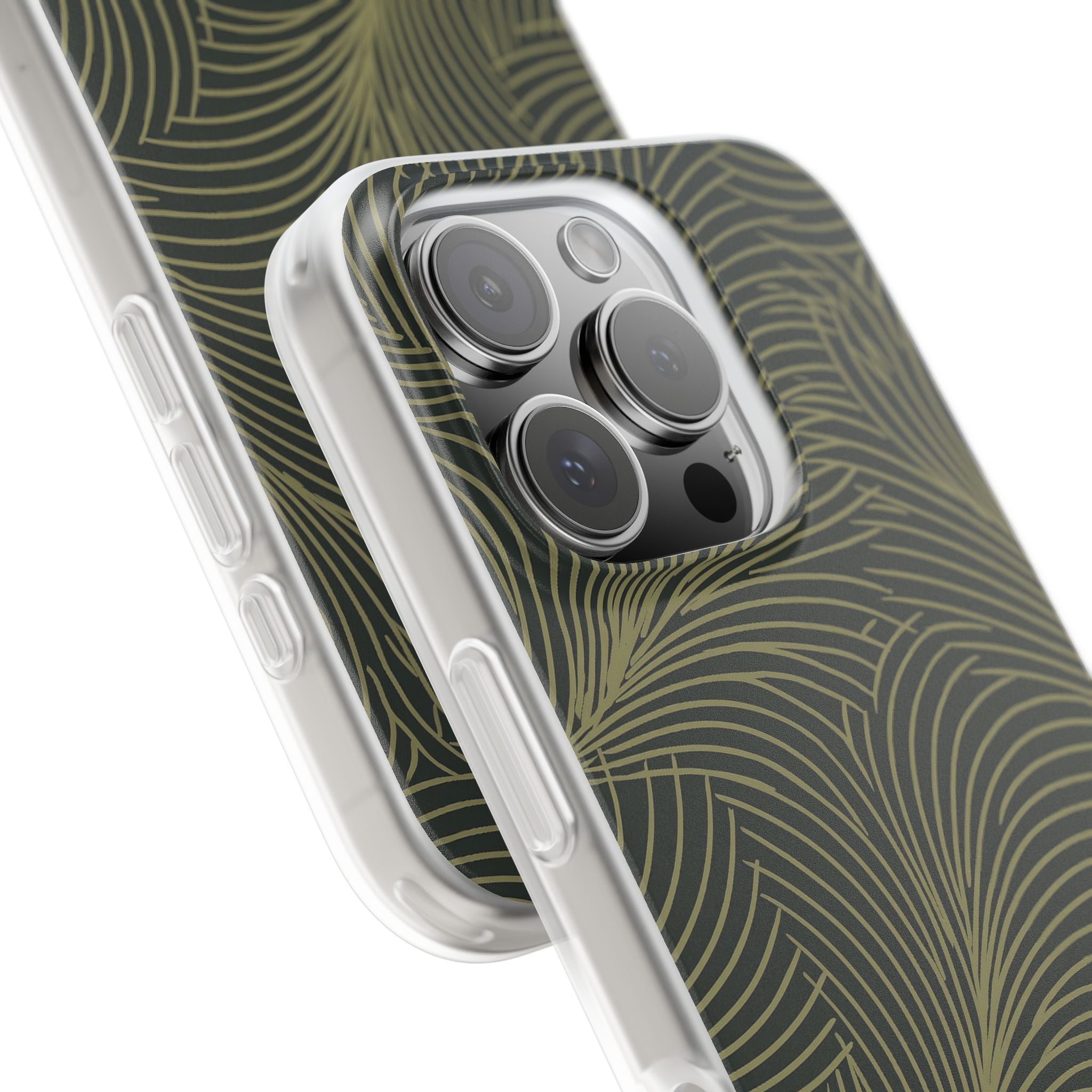 Green Lite Phone Case for iPhone - Dark Olive Plume