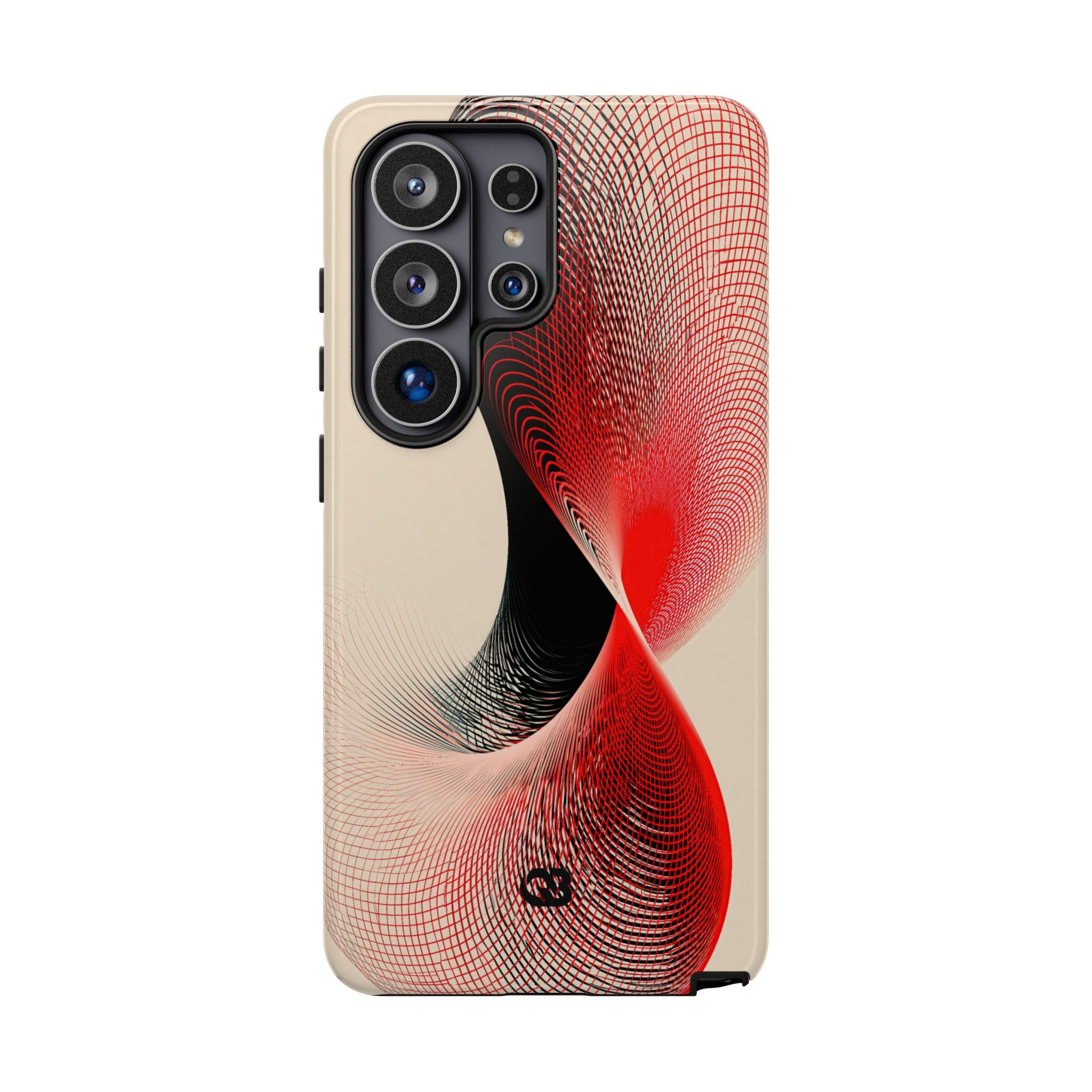 Red Tough Phone Case for Samsung - Crimson Grid Vortex