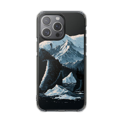 Nordic Arctic Bear · Clear Impact Magnetic Phone Case for iPhone · Black
