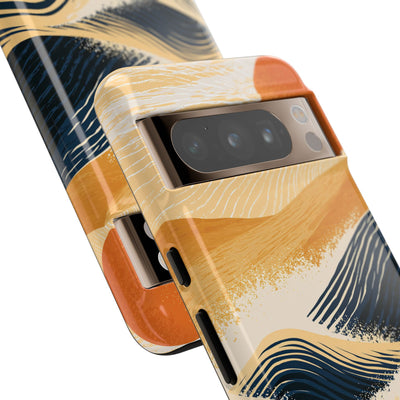 Blue Tough Phone Case for Google Pixel - Kyoto Cresting Tide