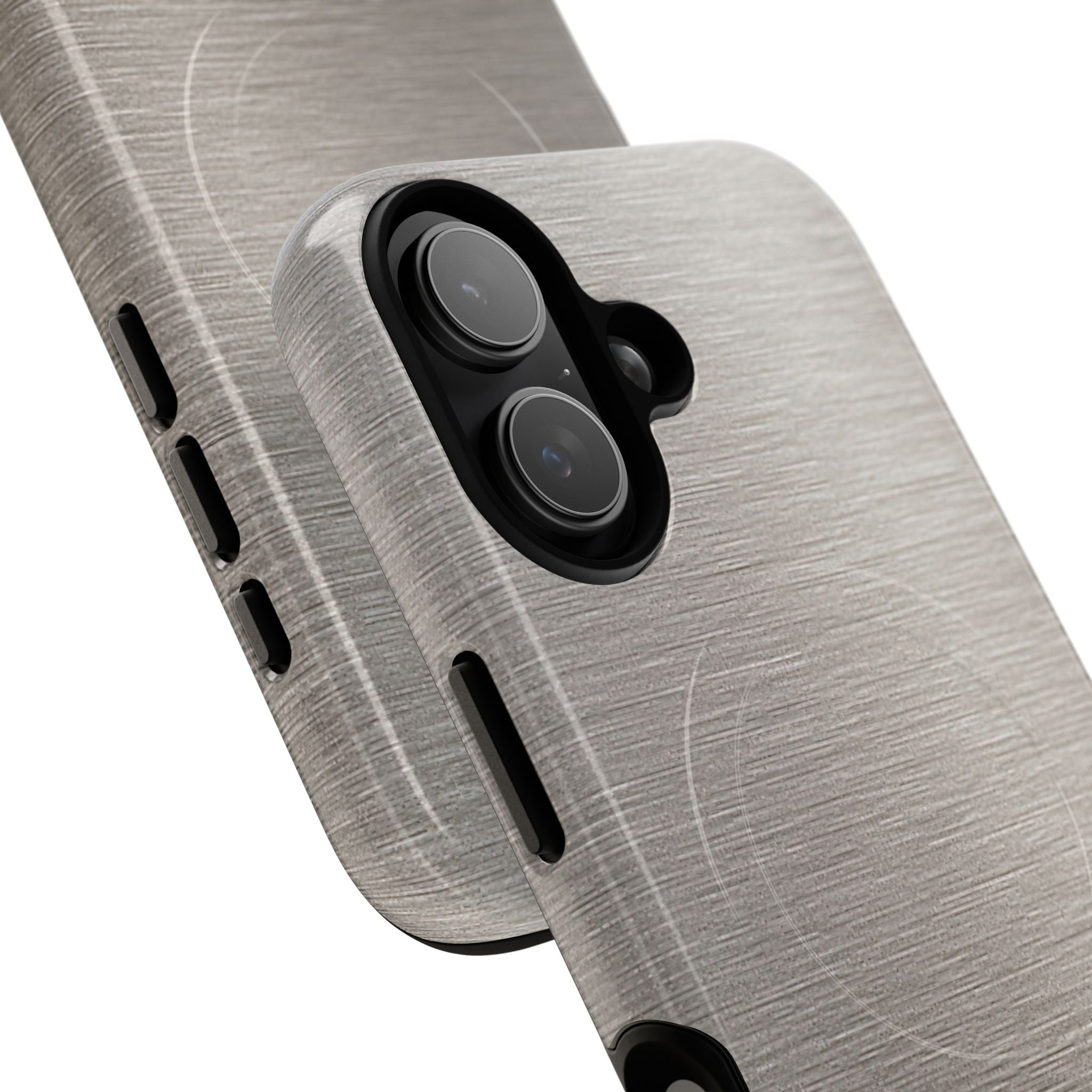 Grey Tough 2.0 Magsafe Phone Case for iPhone - Brushed Nickel Linen