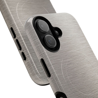 Grey Tough 2.0 Magsafe Phone Case for iPhone - Brushed Nickel Linen
