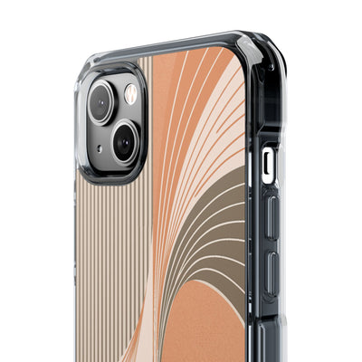 Terracotta Meridian · Clear Impact Magnetic Phone Case for iPhone · Orange