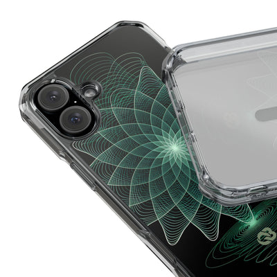 Green Impact MagSafe Phone Case for iPhone - Cyan Signal Bloom