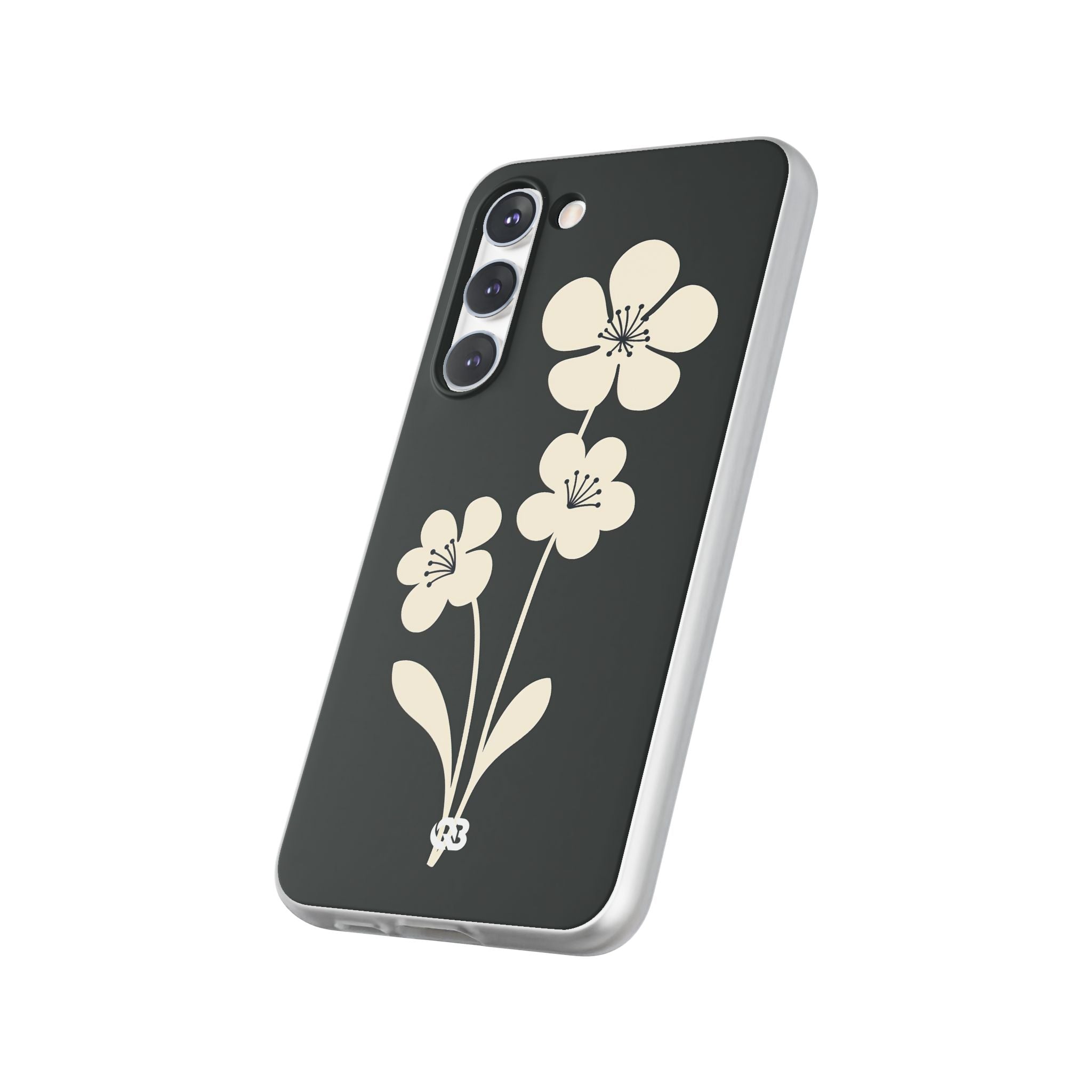 Black Lite Phone Case for Samsung - Obsidian Cream Bloom