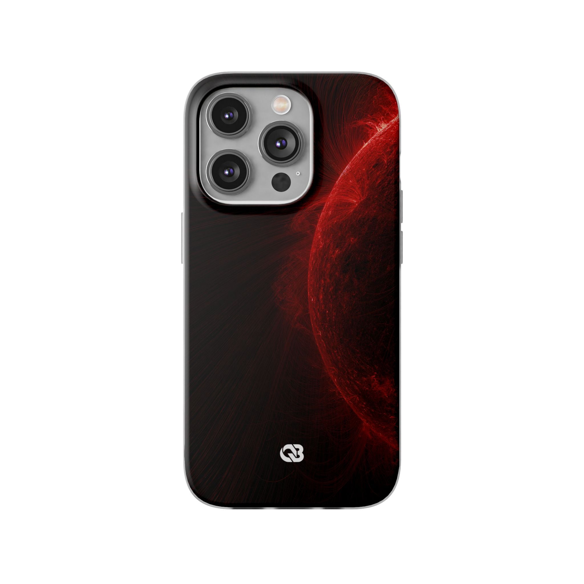Red Lite Phone Case for iPhone - Solar Crimson Flare