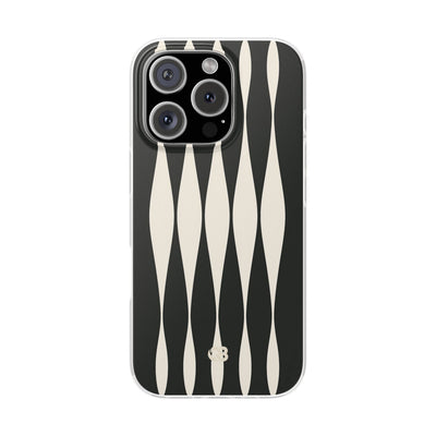 Black Lite Phone Case for iPhone - Ivory Spindle Grid