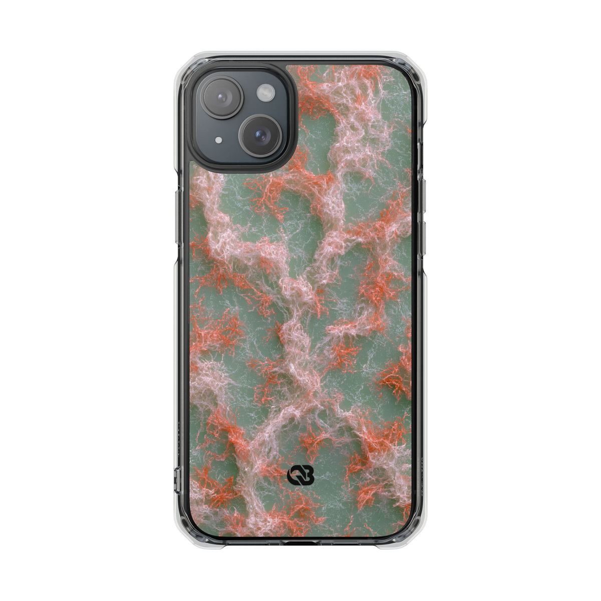 Coral Pixel Matrix · Clear Impact Magnetic Phone Case for iPhone · Green