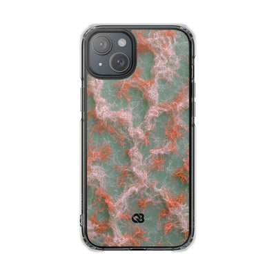 Coral Pixel Matrix · Clear Impact Magnetic Phone Case for iPhone · Green