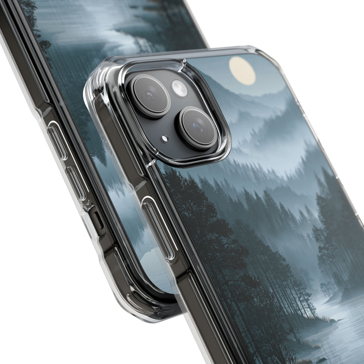 Silent Nordic Fjord · Clear Impact Magnetic Phone Case for iPhone · Blue